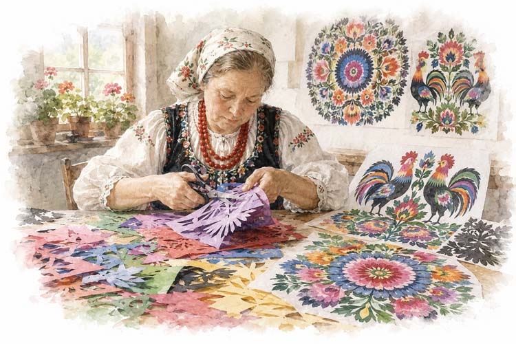 Wycinanki Paper Cut, Lowicz