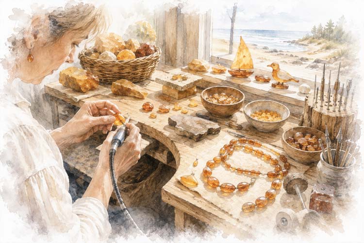 Baltic Amber Jewelry, Baltic Coast (Palanga, Klaipeda)