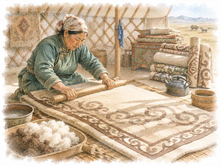 Mongolian Ger Felt, Arkhangai