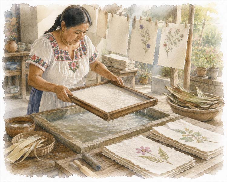 Amate Bark Paper, San Pablito (Puebla)