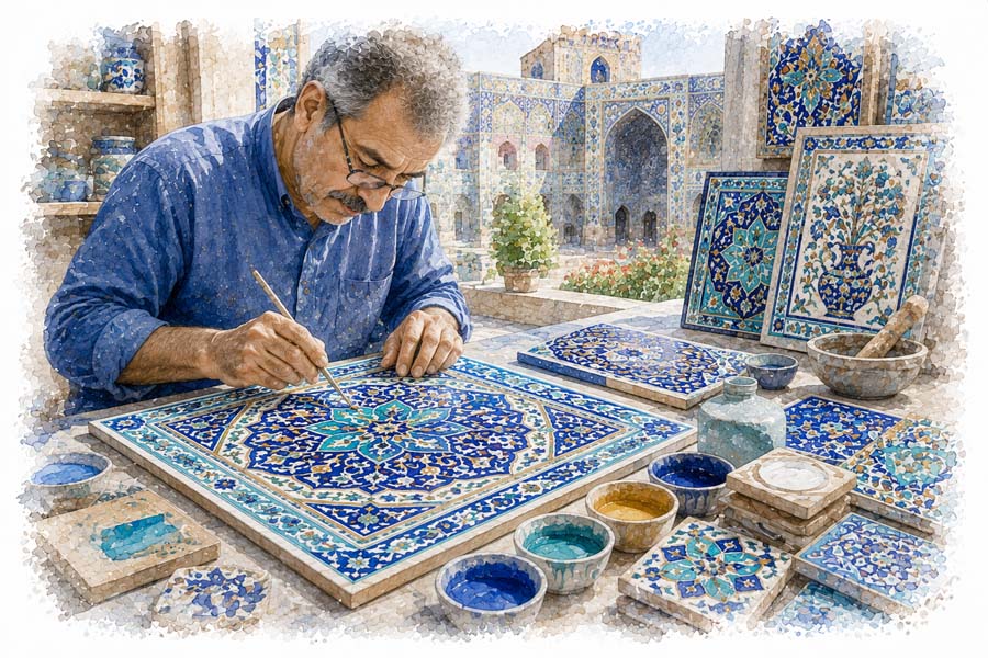 Persian Kashi Tile, Isfahan
