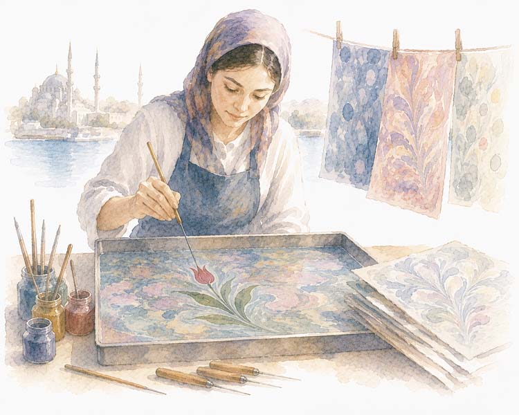 Ebru Marbled Paper, Istanbul
