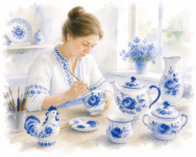 Gzhel Porcelain, Gzhel